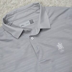 Kjus Polo Shirt Mens Large Gray Comfort Fit Short Sleeve Pullover Logo Golf READ